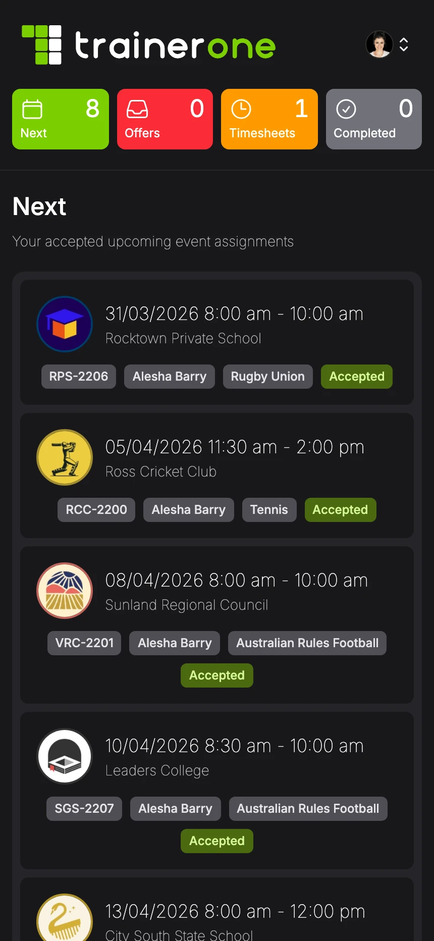 TrainerOne Trainer Portal